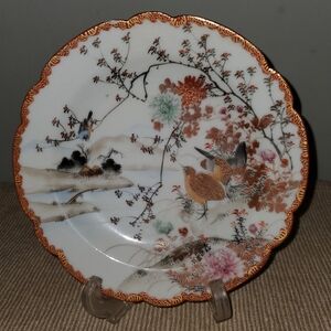 Fine Bone China Plate with Gold Accents
